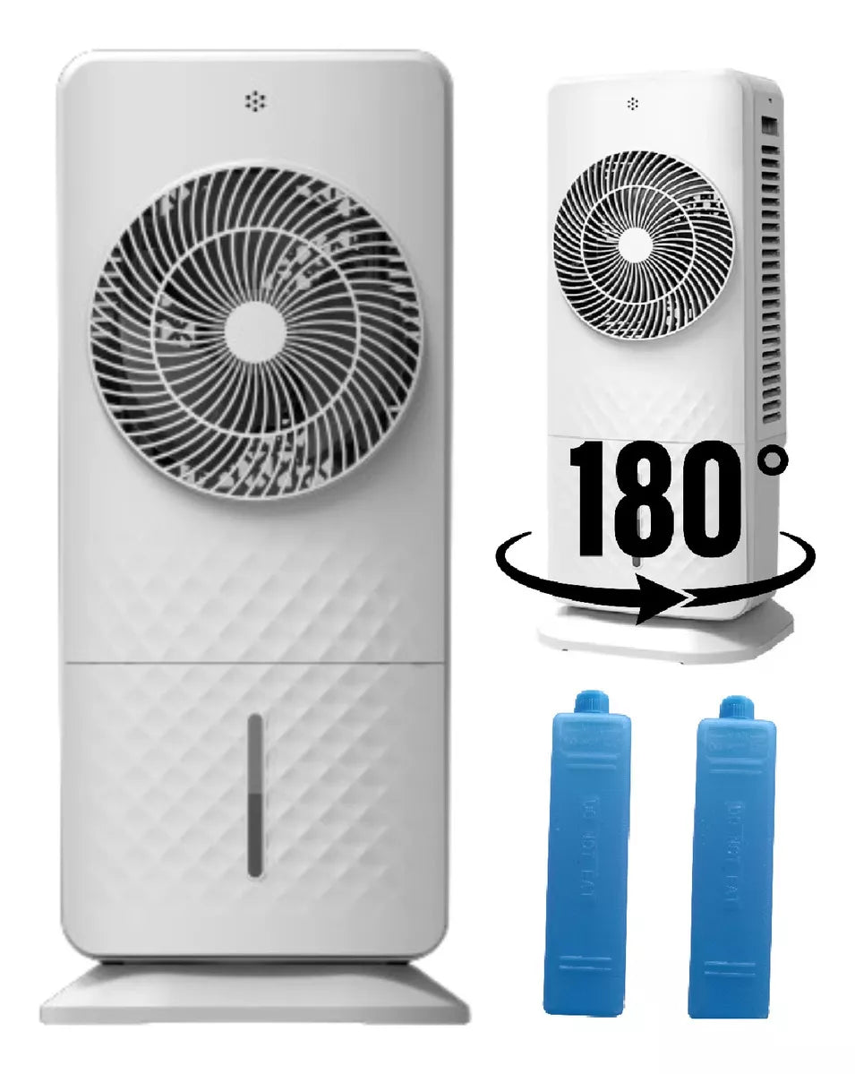 Climatizador Ar Frio Portátil Evaporativo Mullt X Voltagem 220v Capacidade 5,5 Litros Ventilador Com Base Giratória 3 Em 1 Umidificador Purificador Ventilador Com Reservatório Para Agua E Gelo